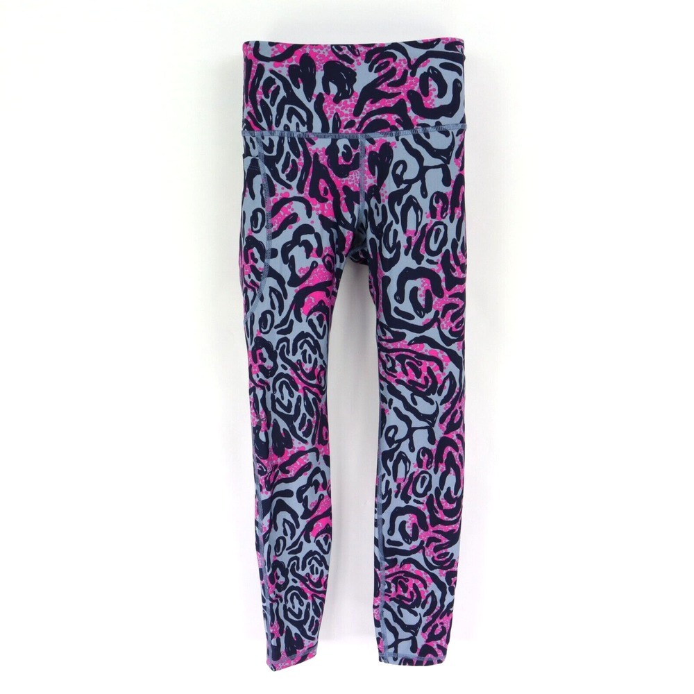 Under Armour‎ Leggings Mid Rise Womens XS Black Pink Gray Poly Blend Compression
